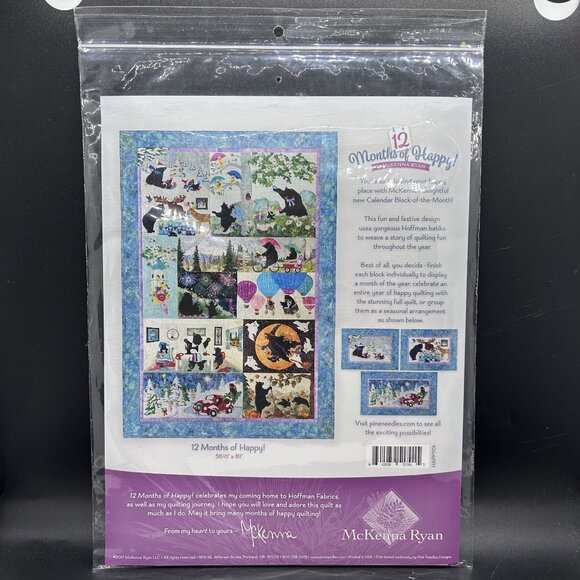 McKenna Ryan Block 1 “Sledding into the New Year” Applique Quilt Sewing Pattern - Picture 2 of 5